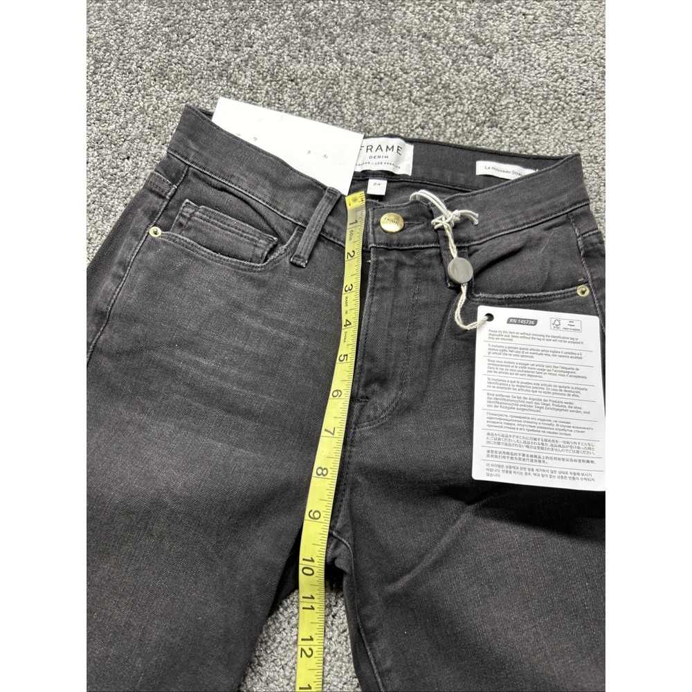 Frame Le Nouveau Straight High Rise Jeans Black Womens 24x27 LNS795 - Picture 5 of 10